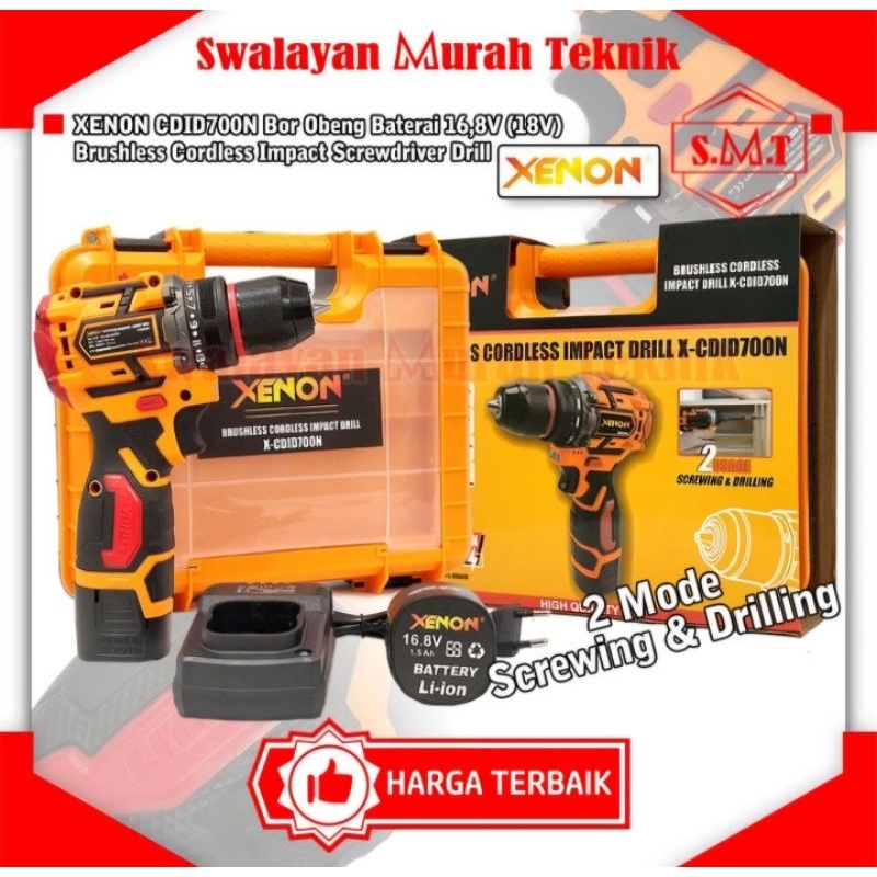 XENON Bor Obeng Baterai CDID700N Brushless Cordless Impact Screwdriver Drill