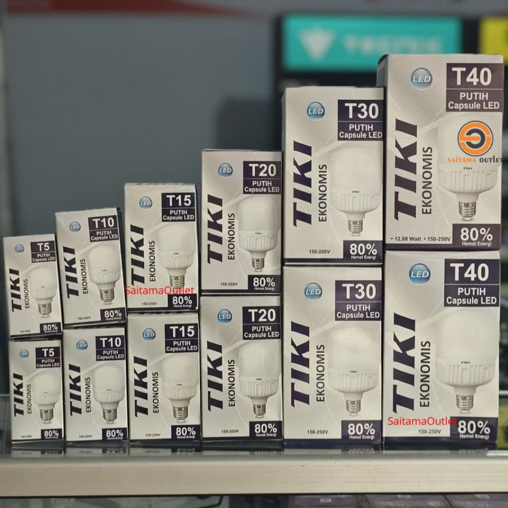 Lampu led Tiki murah Ekonomis 5 watt, 10 watt, 15 watt, 20 watt, 30 watt & 40 watt 80% hemat energy