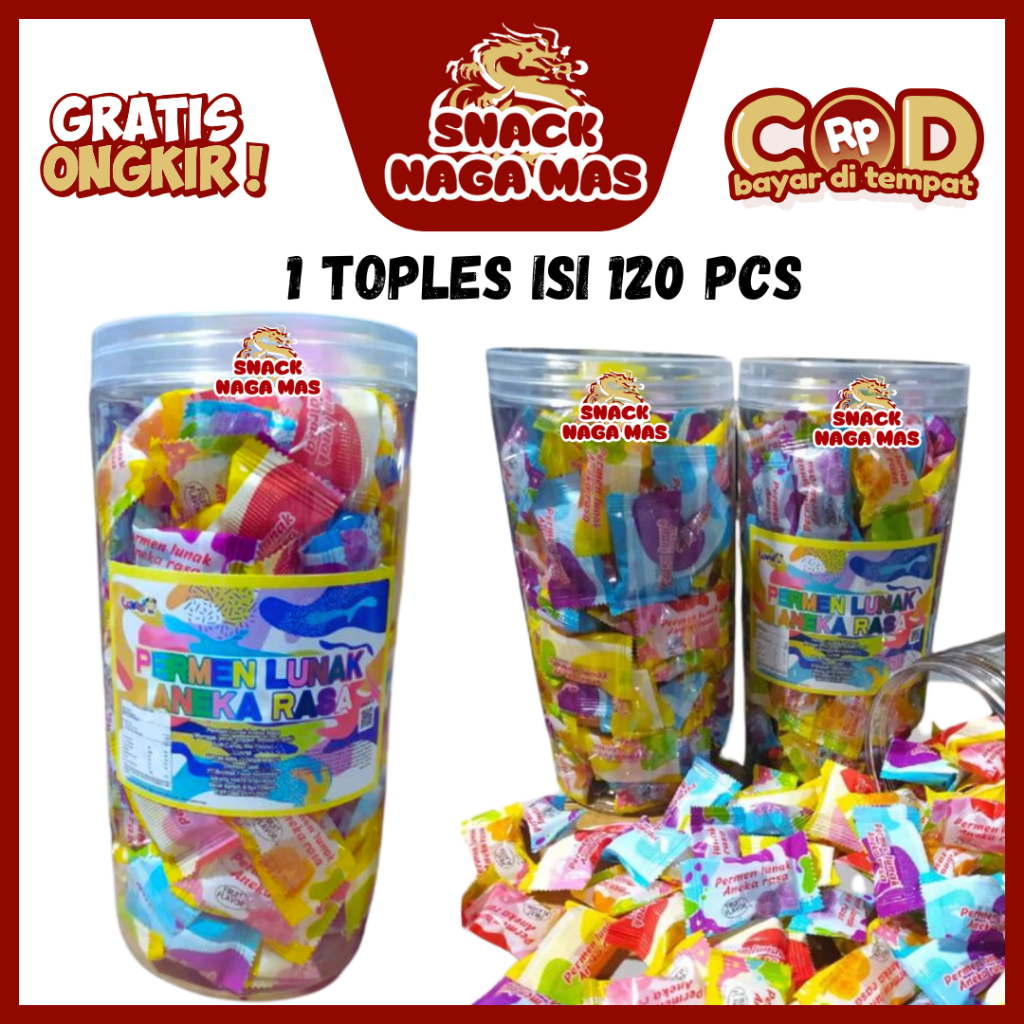 

PERMEN LUNAK ANEKA RASA BUAH [1 TOPLES ISI 120 PCS]