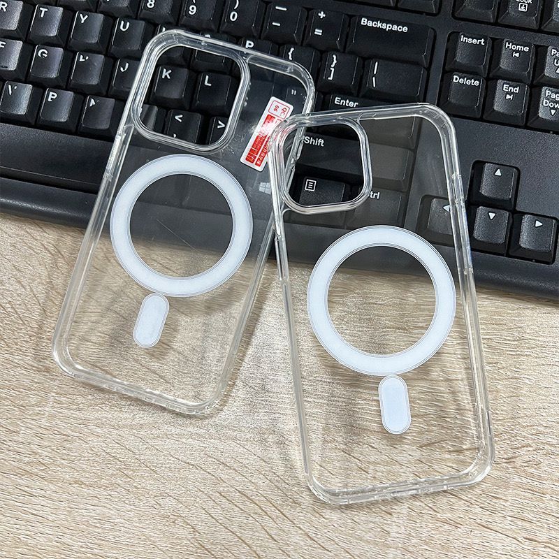 CASING IPHONE PREMIUM CLEAR MAGSAFE AKRILIK ANTI KUNING