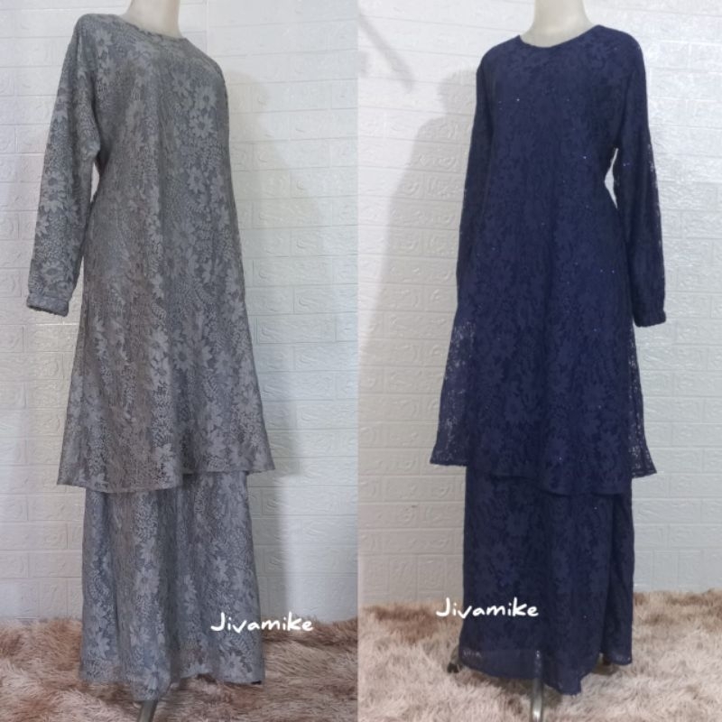 Gamis Malaysia Brukat Jumbo Pekanbaru Baju Kurumg Brukat Melayu Dress  Pesta  Remaja Muslimah Ld 130