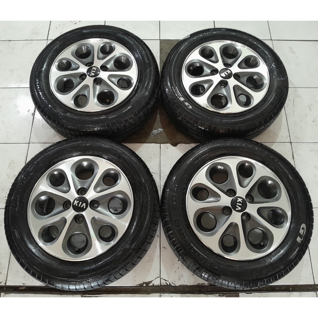 Velg mobil bekas copotan STD KIA PICANTO Ring 14 Lebar 5 pcd 4X100 ET42 + Ban 175 65 R14 [ORIGINAL]