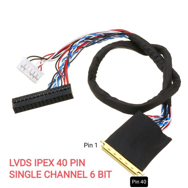 KABEL LVDS IPEX 40 PIN - Single Dual Channel - 6 bit - Panjang 250 mm IPB