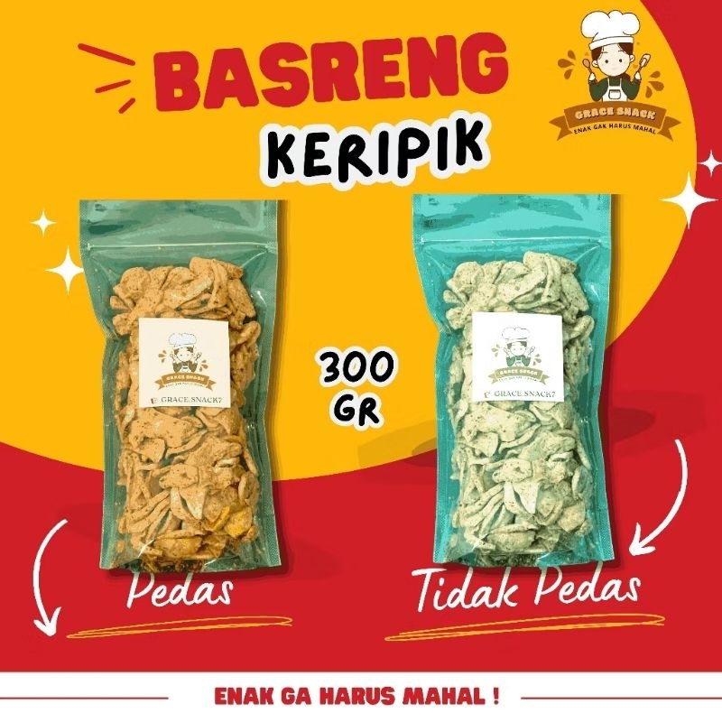 BASRENG KERIPIK DAUN JERUK 300 GR POUCH - Grace Snack