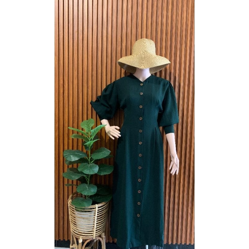 Dress Polos Hijau Emerald (preloved)