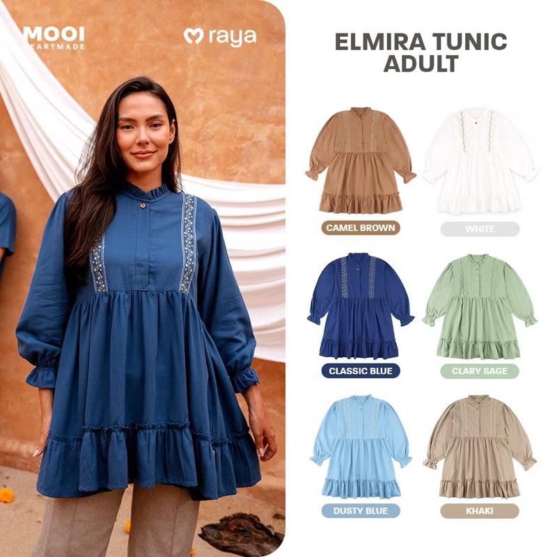 MOOI Elmira Tunik Wanita Atasan Wanita Raya Collection