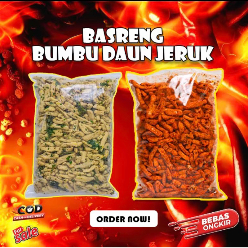 

PAKET BARENG (Bundling Basreng) ORIGINAL + PEDAS DAUN JERUK