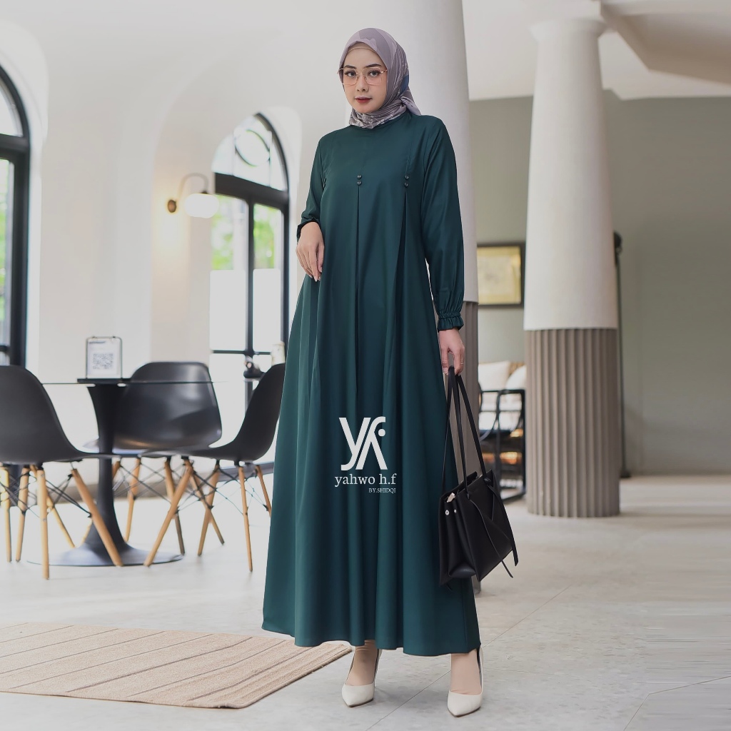 Yahwo Hijab Fashion-Gamis Toyobo terlaris-Gamis Rempel-Seragaman Gamis Abaya Wanita-Jumbo-Dres pesta
