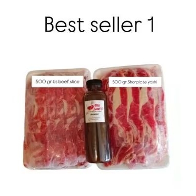 

BEST SELLER 1- daging slice MIX + sauce , BBQ YAKINIKU sukiyaki