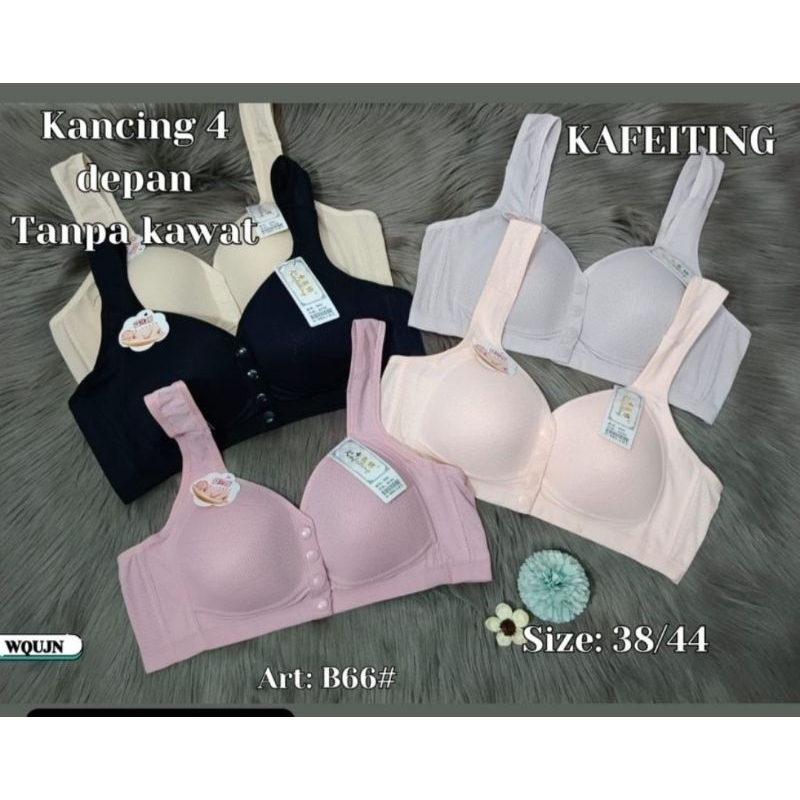 BRA TANPA KAWAT KANCING 4 DIDEPAN