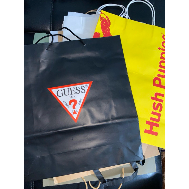 

PRELOVED PAPER BAG GUESS, TIMBERLAND, MANGO, HNM, HUSH PUPPIES, ETC (PRELOVED)