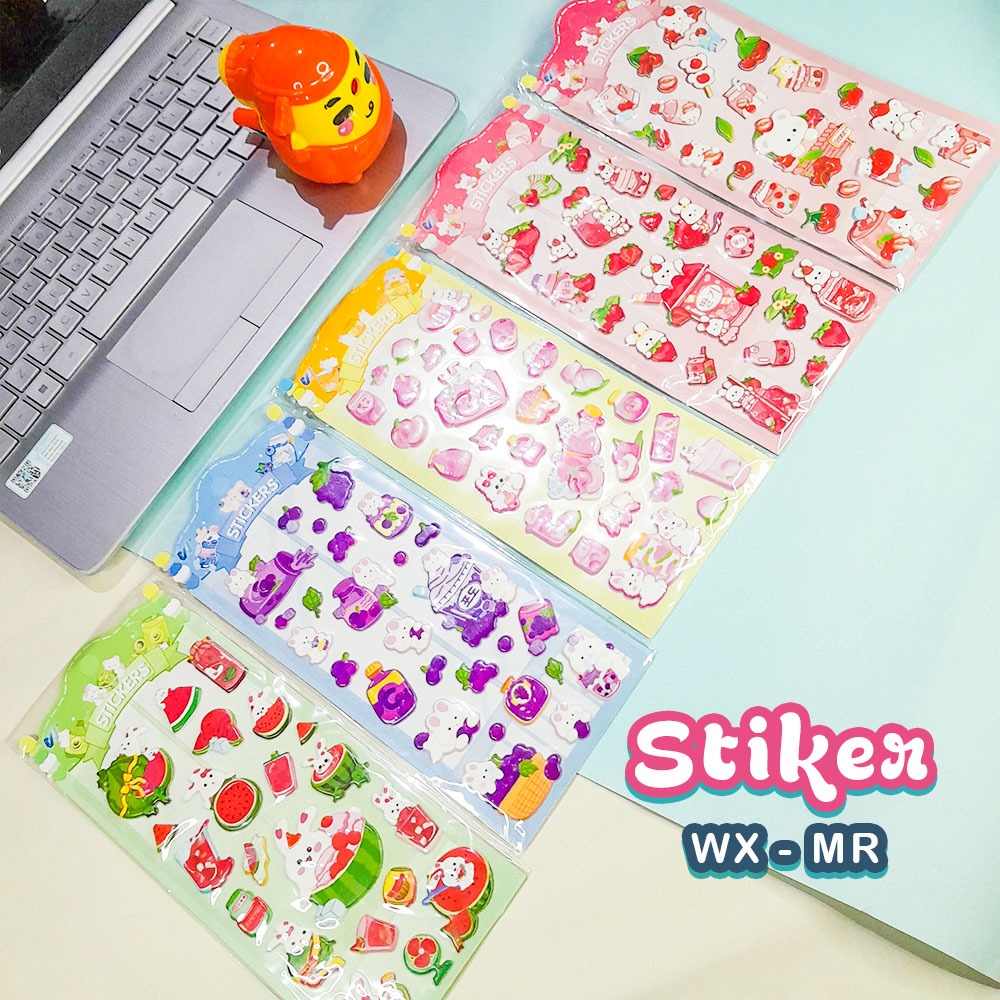 

STICKER FANCY SET TIMBUL 3D WX-MA WX-ME WX-MR / STICKER BENTUK ICE CREAM CUTE GIRL FRUIT
