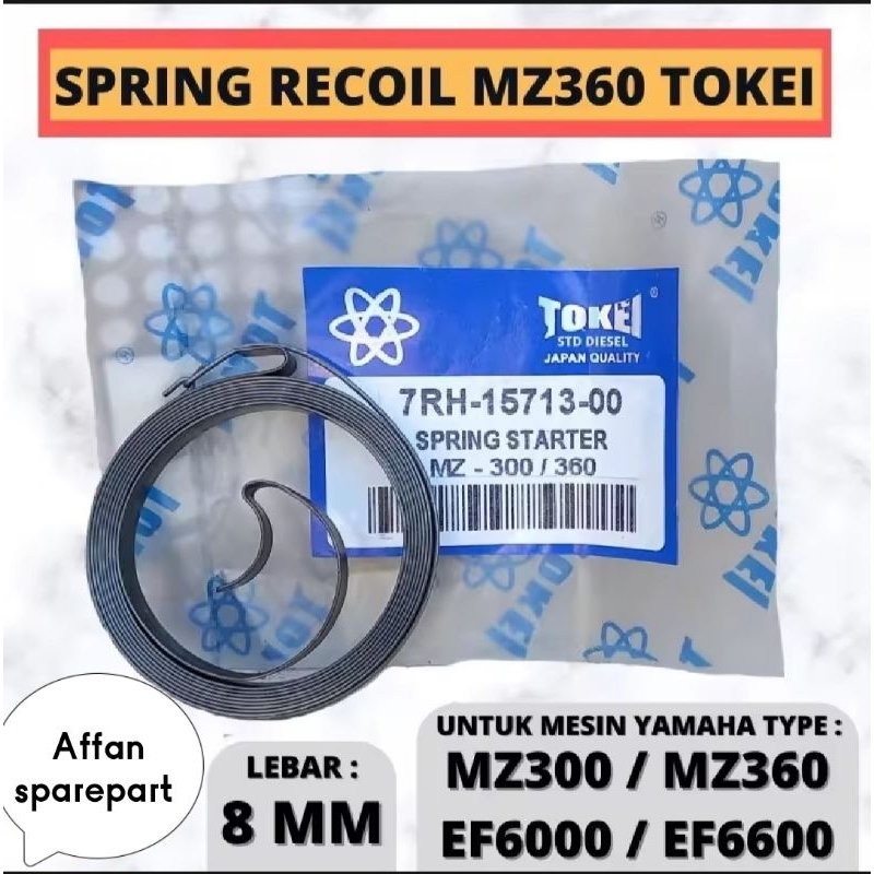 SPRING STARTER YAMAHA MZ360 / MZ300 / EF6000 / EF6600 MESIN ( 12 PK ) ASLI TOKEI