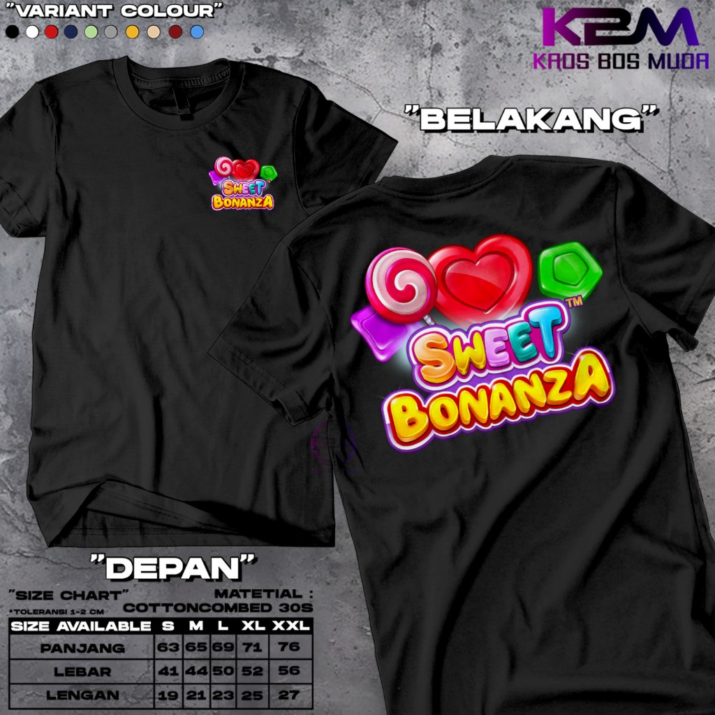 KAOS DISTRO SWEET BONANZA - KAOS KEREN - KAOS ATASAN PRIA - KAOS VIRAL KEKINIAN - KAOS TIKTOK - BAJU