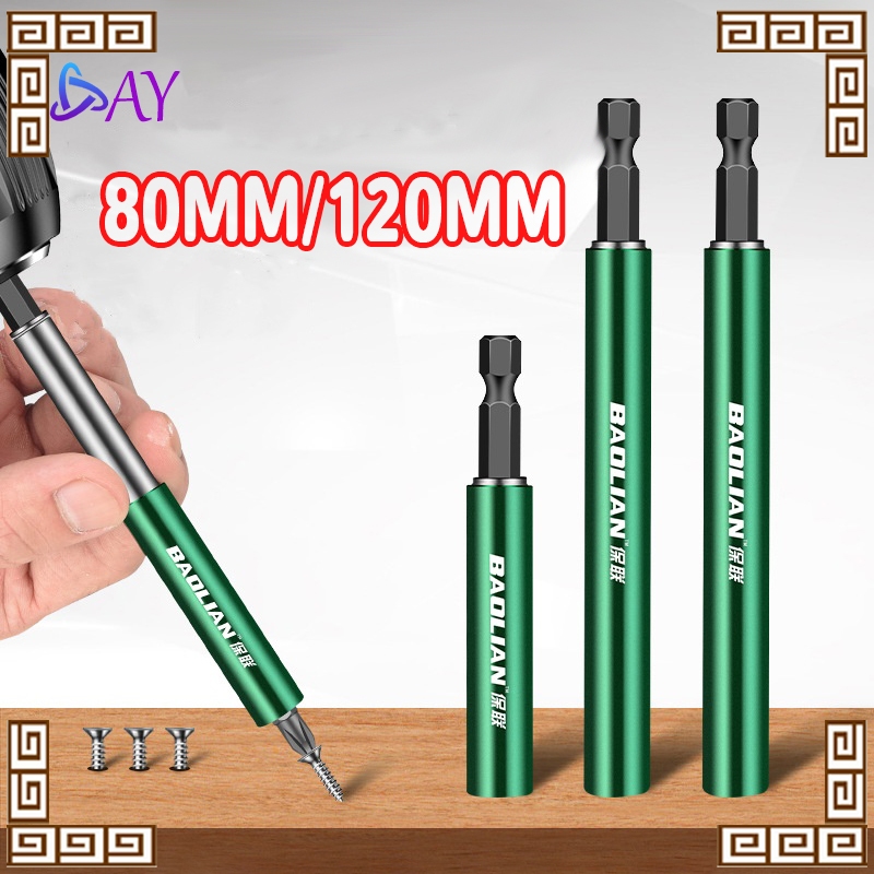 Alat Chuck Bor Konek Cepat Batang Bor Heksagonal Kopling Cepat 80/120mm Adapter Bor Multifungsi