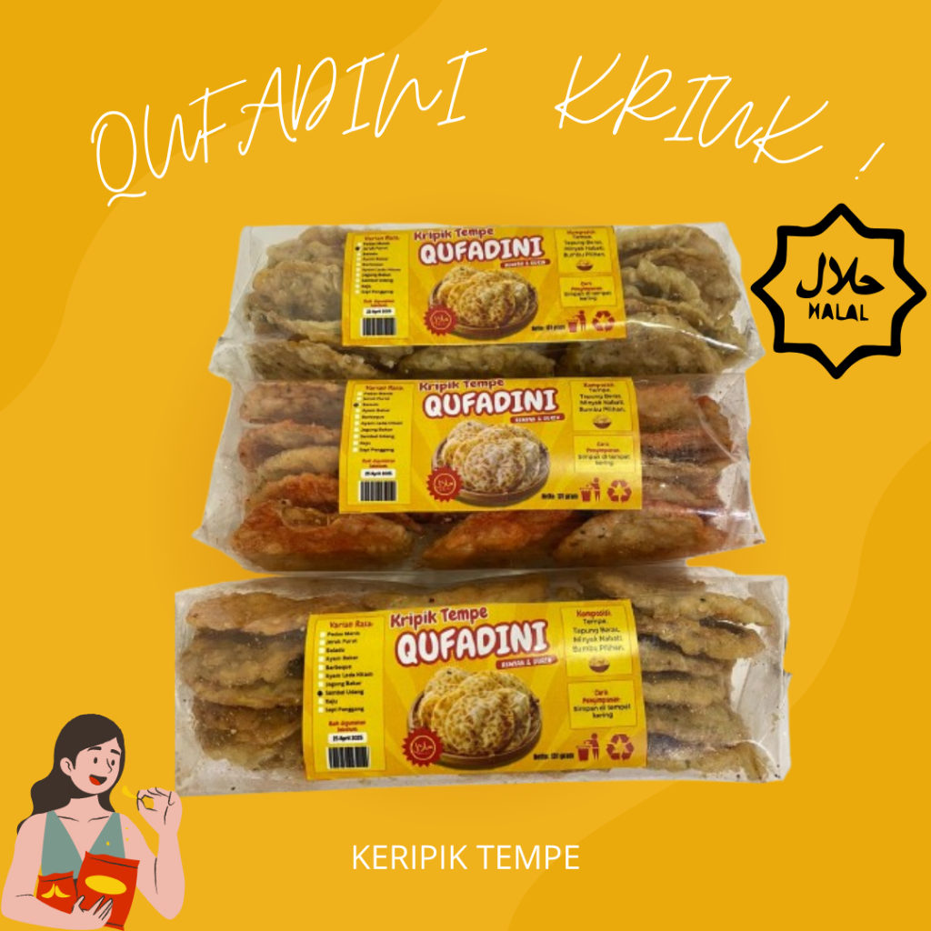 

(KHAS MALANG) KERIPIK TEMPE / SNACK TEMPE SEHAT / TEMPE CRISPY RENYAH GURIH 100 GR