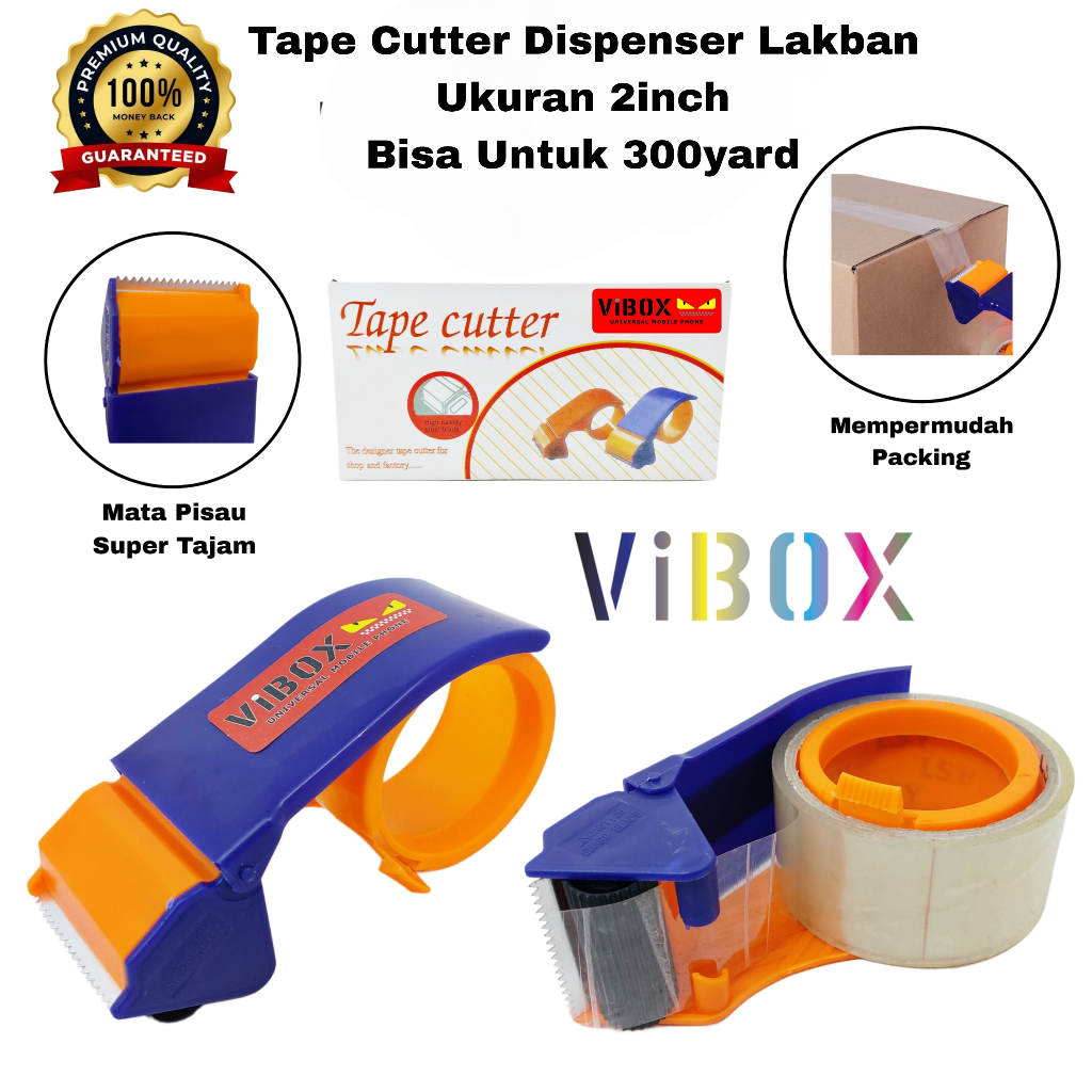 

Tape Cutter Vibox Dispenser Lakban / Alat Pemotong Lakban Ukuran 2inch [RAG]]