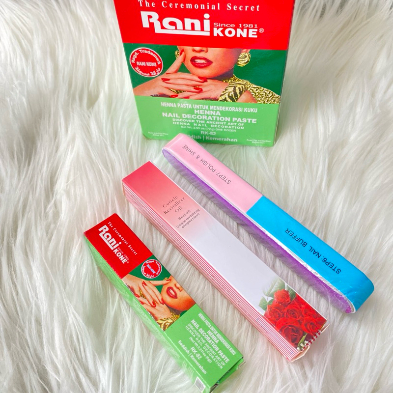 PAKET HENNA RANI KONE KIKIR DAN SERUM KUKU INAI KUKU MUSLIMAH KUTEK HALAL