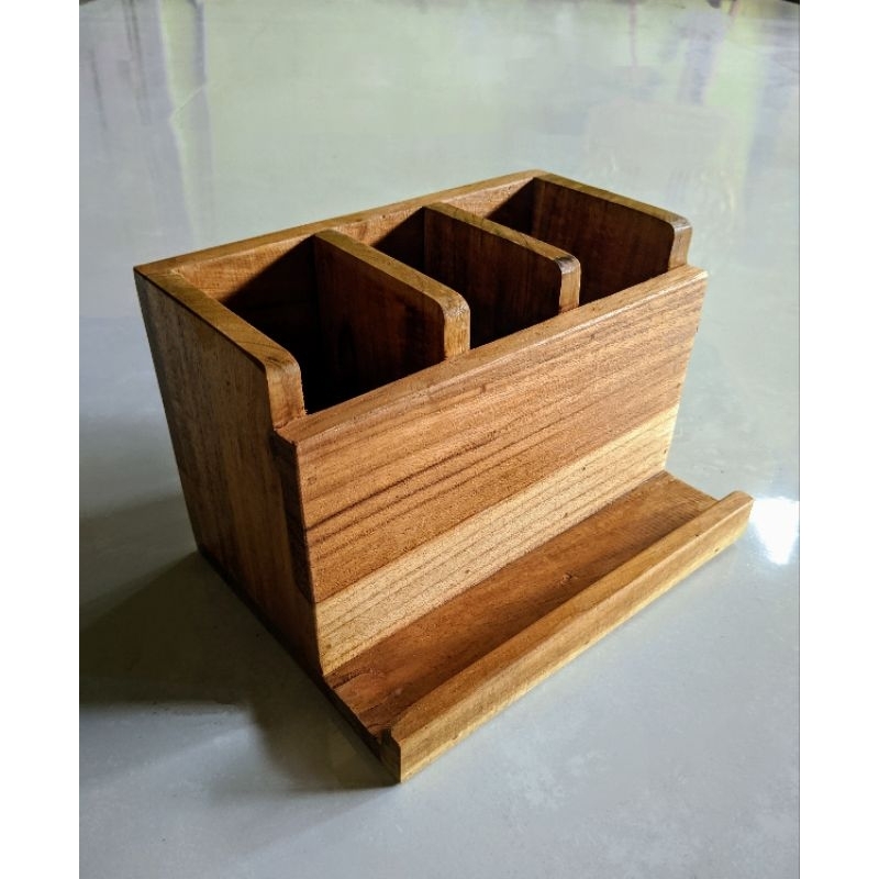 

Tempat Penyimpanan pensil/Alat tulis kantor/Tempat pensil kayu/box Alat Tulis