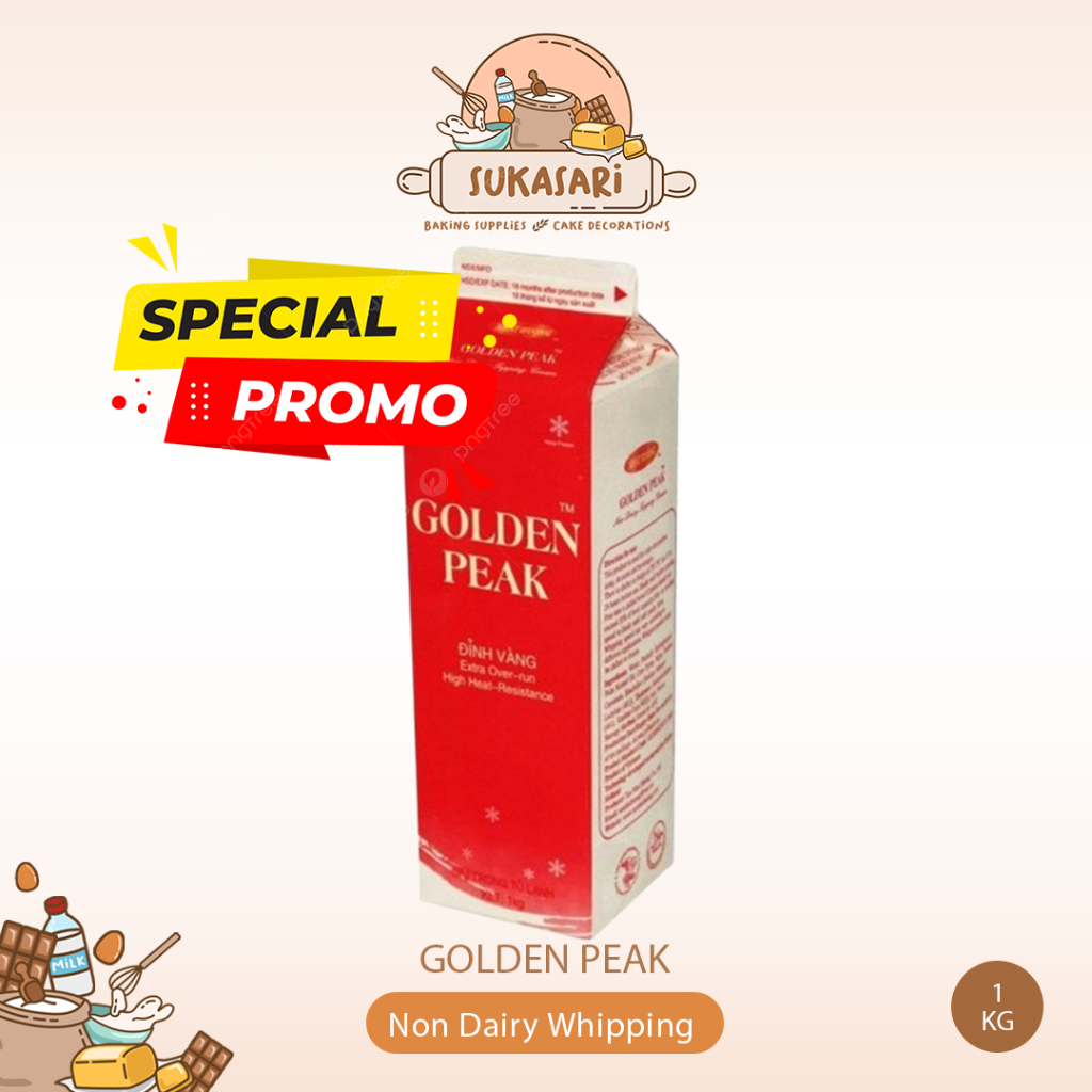 

PROMO Golden Peak Non Dairy Whipping Cream 1kg GoldenPeak / Whip Cream SALE MURAH