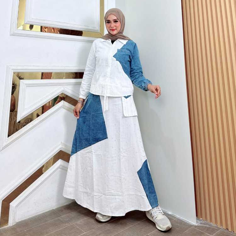 Takeru One Set Jeans Fashion Muslim Wanita Kekinian