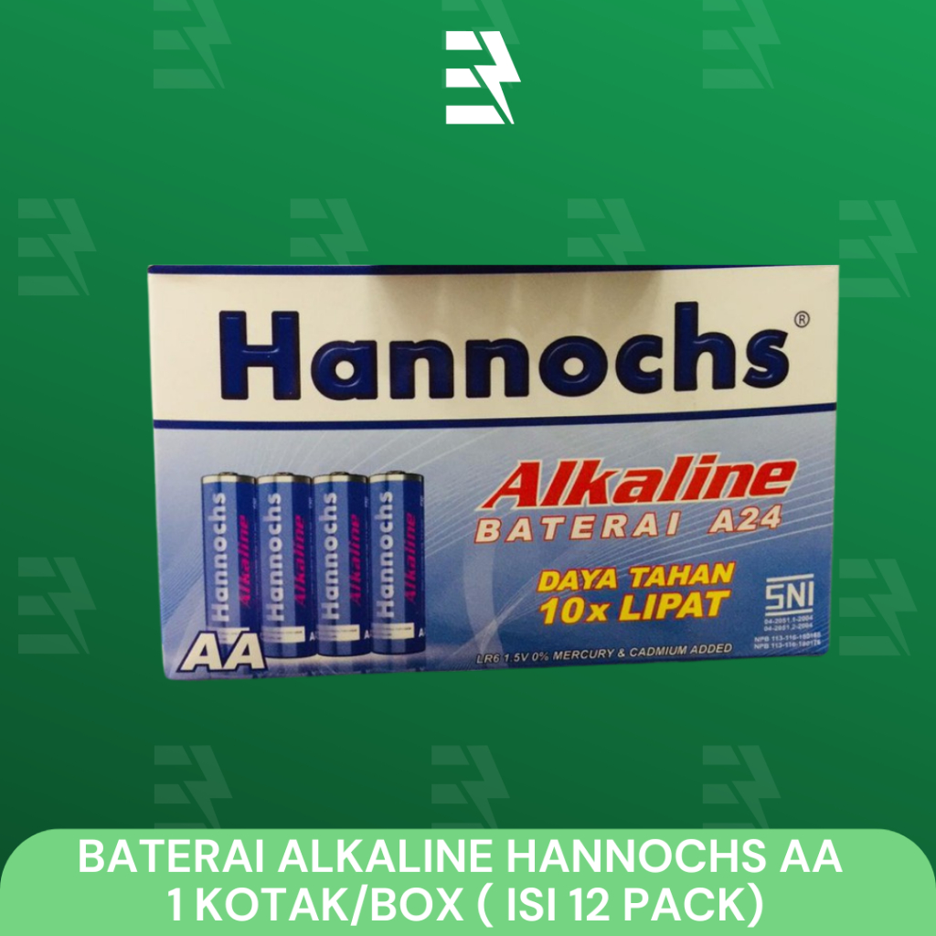 Baterai Alkaline hannochs AA Lebih Tahan Lama ( 1 Box/Kotak )
