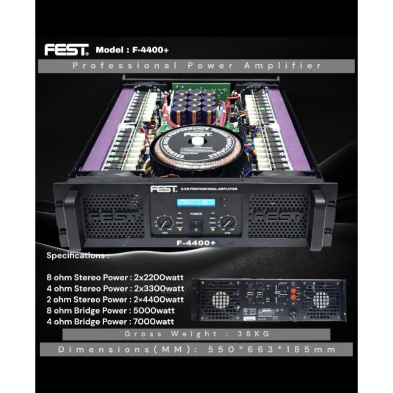 POWER AMPLIFIER FEST F4400+ F 4400 PLUS CLASS GB ORIGINAL GARANSI