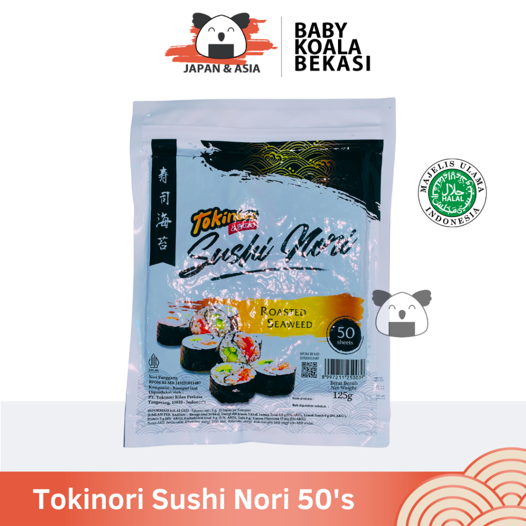 

TOKINORI Sushi Nori 50 S Halal │ Yakinori Lokal for Sushi Kimbab/ Gimbab │ Lembar Rumput Laut - Bekasi