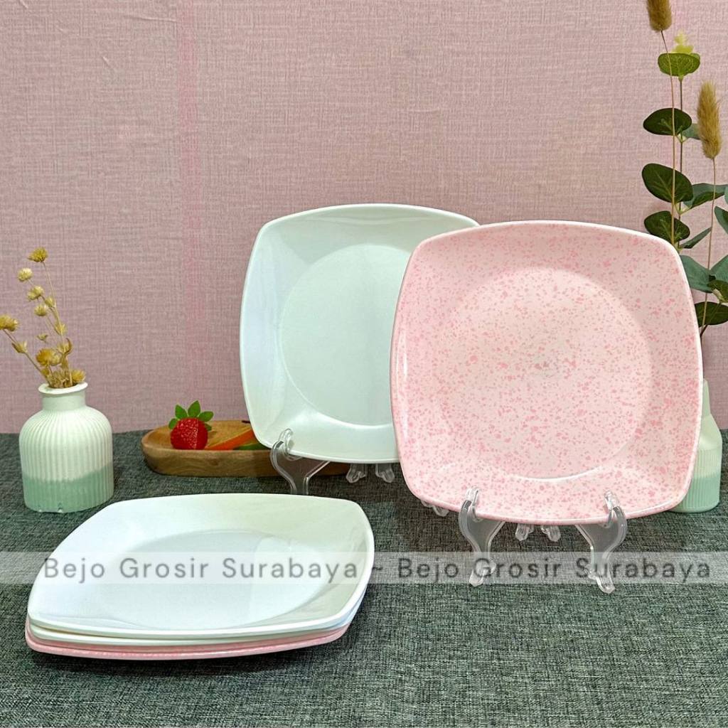 Piring Melamin Saji 7/8/9 inch - Piring segi - Piring Kue - Piring Roti - Piring Saji Prasmanan