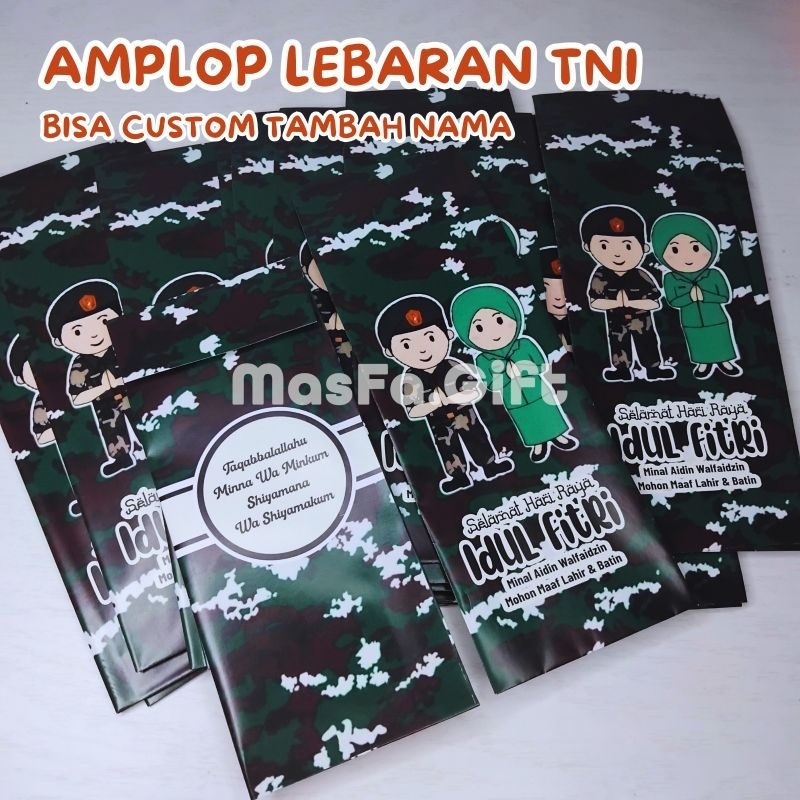 

[ISI 10 BIJI] Amplop Lebaran TNI Idul Fitri Bisa Custom - Tersedia Harga Grosir AD03