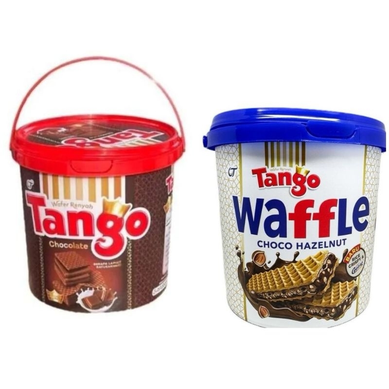 

TANGO Wafer Cokelat Waffle Choco Hazelnut Kemasan Timba