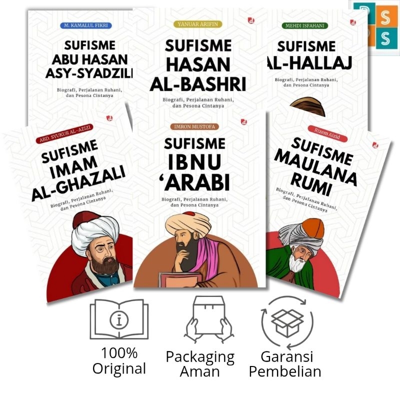 Buku Sufisme Jalaluddin Rumi Al Ghazali Ibnu Arabi Al Hallaj Abu Hasan Asy Syadzili  Hasan Al Bashri
