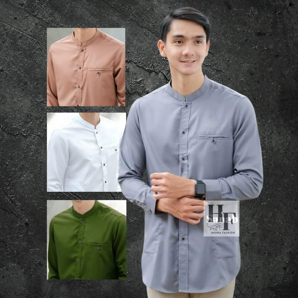 BAJU KOKO POLOS HABAIB LENGAN PANJANG HANNAFASHION KOKO HITS OKE MASAKINI