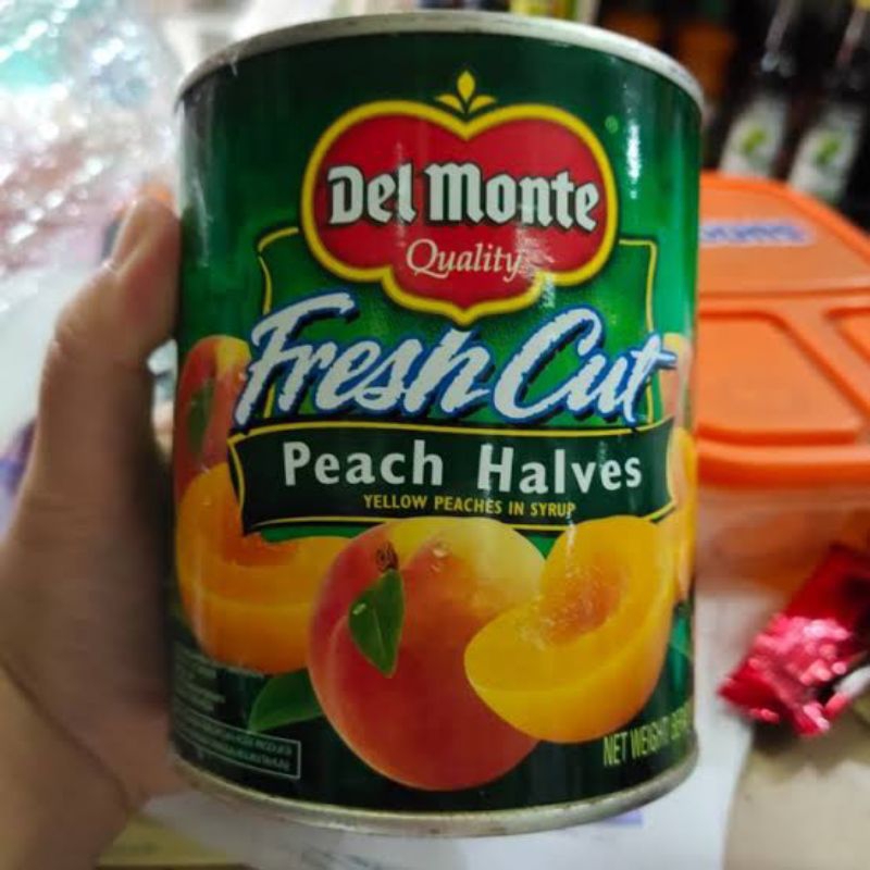 

DELMONTE Buah PEACH HALVES IN SYRUP Kaleng 825gr