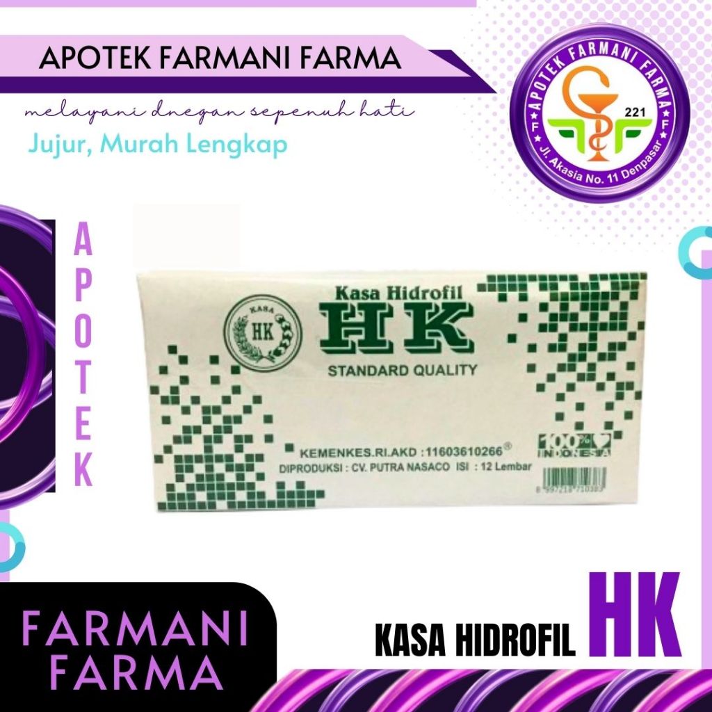 KASA HIDROFIL HK / KASA KOTAK / KASA HK / KASA STERIL / PEMBALIT LUKA