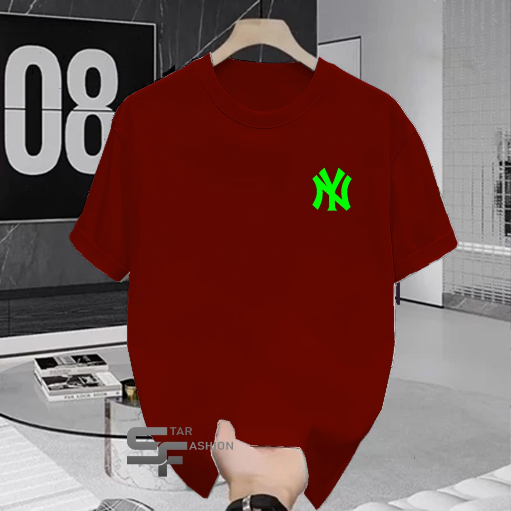 Kaos Pendek NY Motif Neon Kaos Atasan Pria Wanita S M L XL XXL Premium Unisex