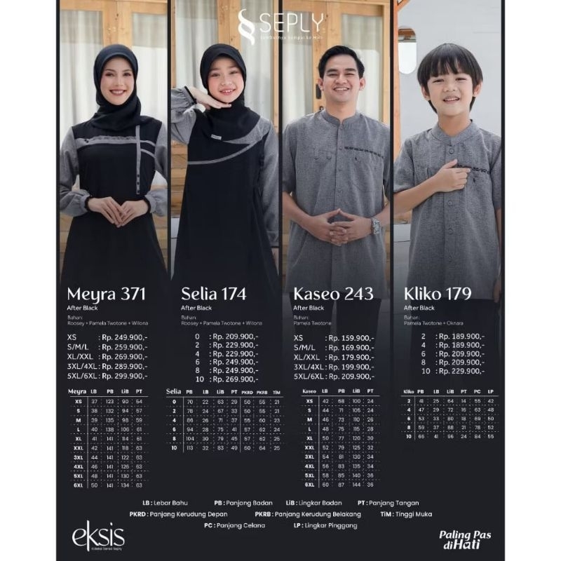 SEPLY AFTER BLACK MEYRA 371 SELIA 174 KASEO 243 KLIKO 179