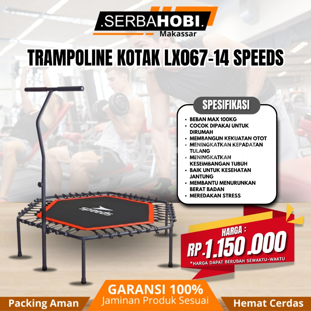 Trampolin Kotak Speeds  / Trampolin Trampoline Bulat Alat Olahraga Lompat Jumping berkualitas / Alat