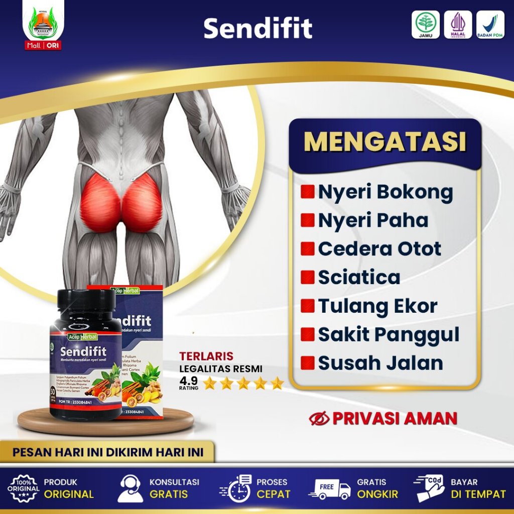 Obat Nyeri Bokong Saat Duduk - Nyeri Paha - Nyeri Tetepokan - Sciatica - Tulang Ekor - SendiFit