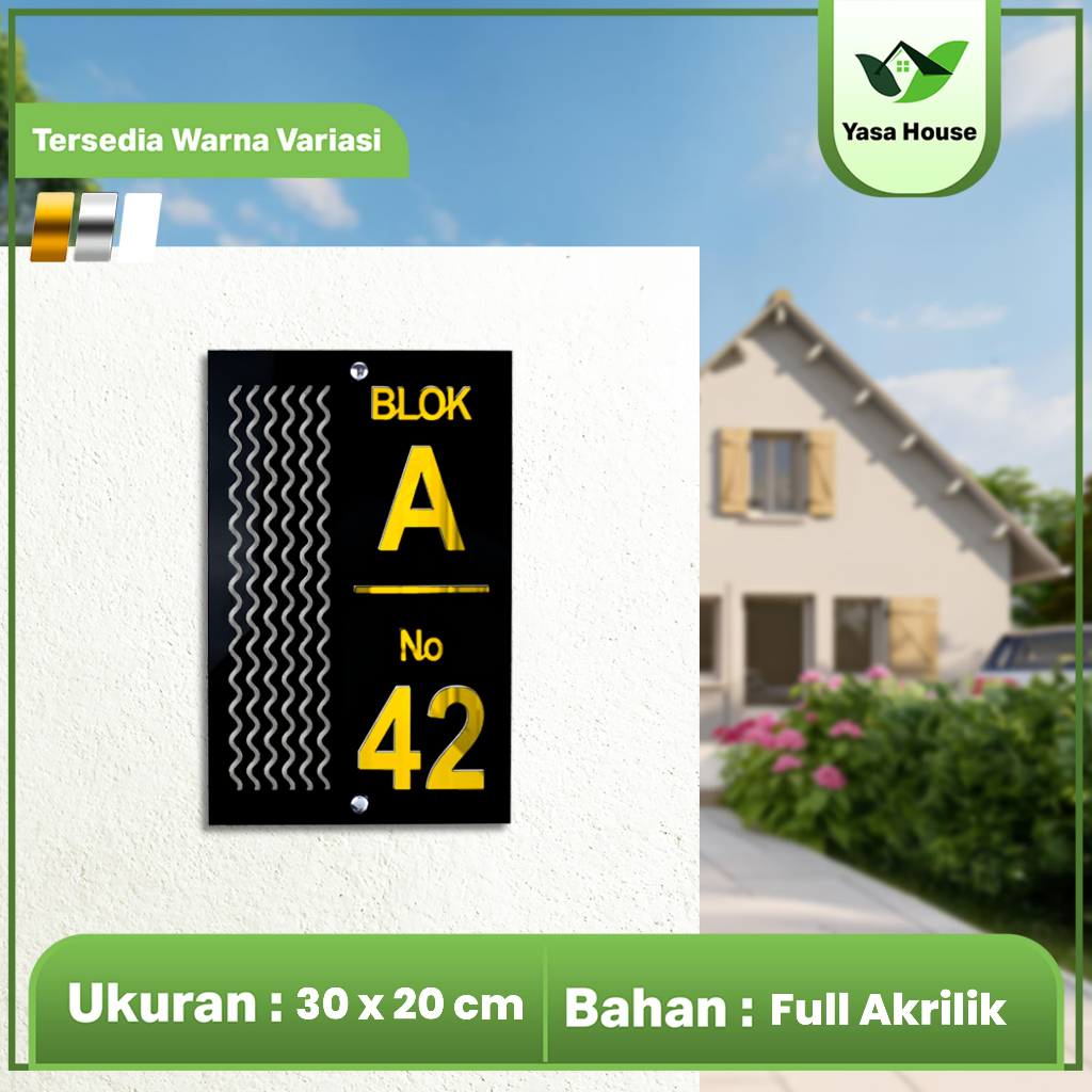 Plat Rumah Akrilik Custom / Nomor Rumah Custom /Papan Nomor Rumah Akrilik/Plat Rumah