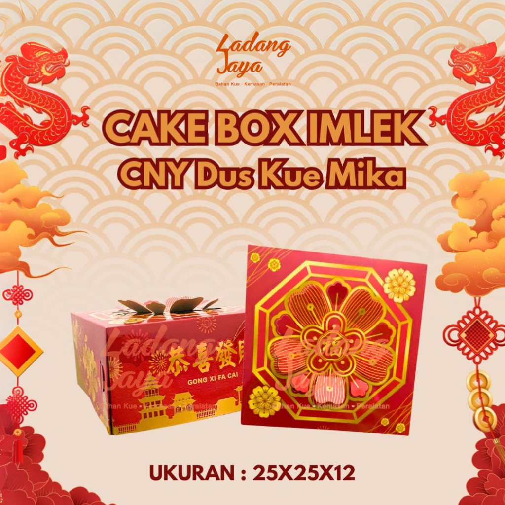 

Cake Box Imlek CNY Dus Kue Mika 25x25x12