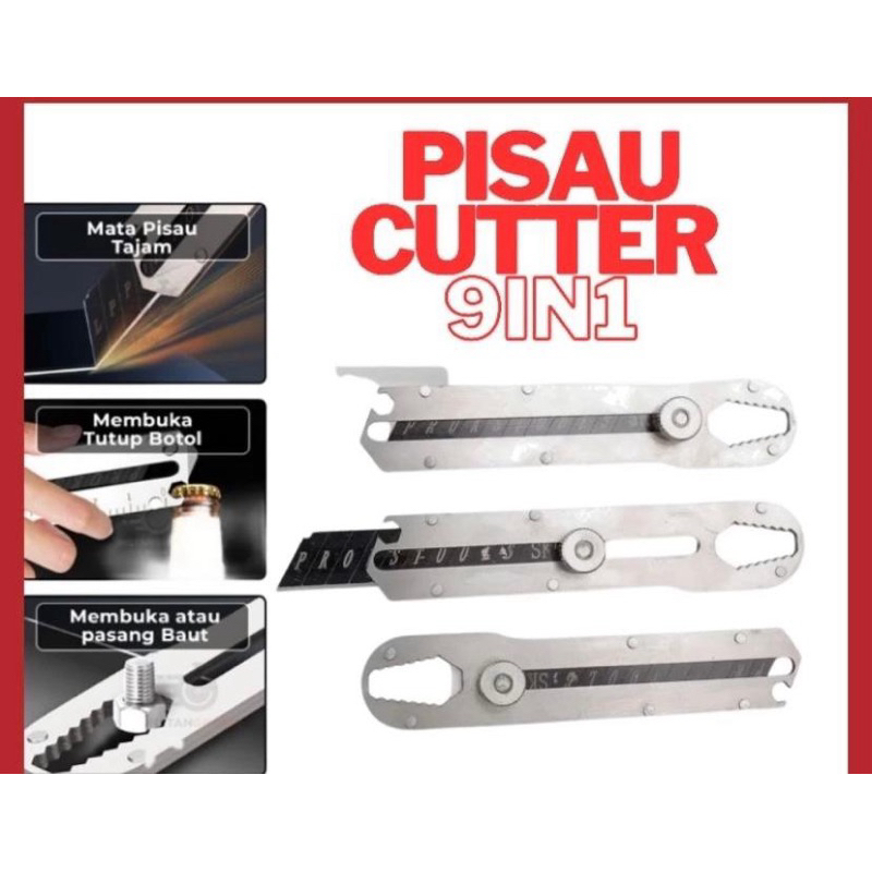 

CUTTER STAINLESS MULTIFUNGSI /PISAU CUTER PEMOTONG BAHAN BESI KUAT/PISAU CUTTER STAIN LESS 9 IN 1