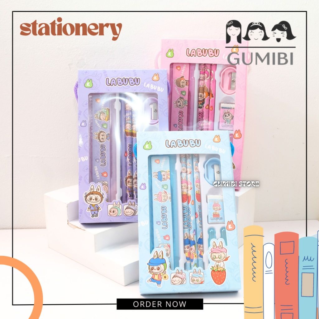 

SET ALAT TULIS LABUBU TALI 5 IN 1 PAKET XIMI LABUBU 1 SET ALAT TULIS BOX TALI LABUBU LUCU TERMURAH