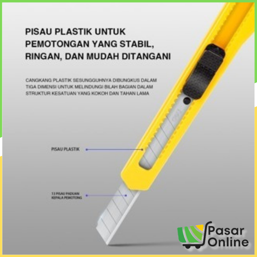 

DELI042 Cutter / Pisau Pemotong Auto-lock System Tajam Anti Karat 2052 Y1682