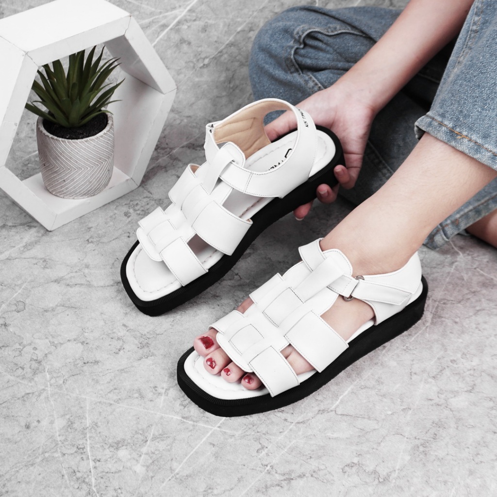 Sandal Wanita Tali Platform putih Ns Twenty One