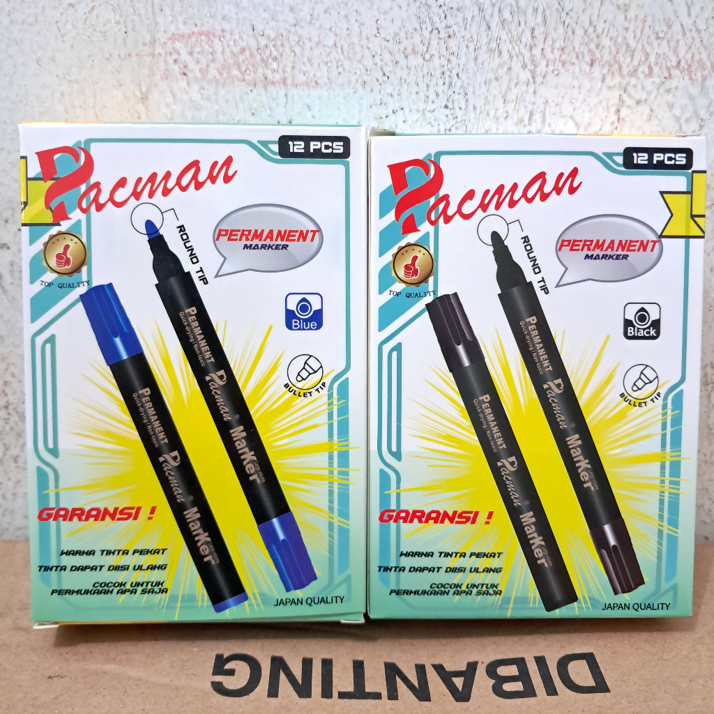 

1 lusin isi 12 Pcs Spidol PACMAN Permanent Marker