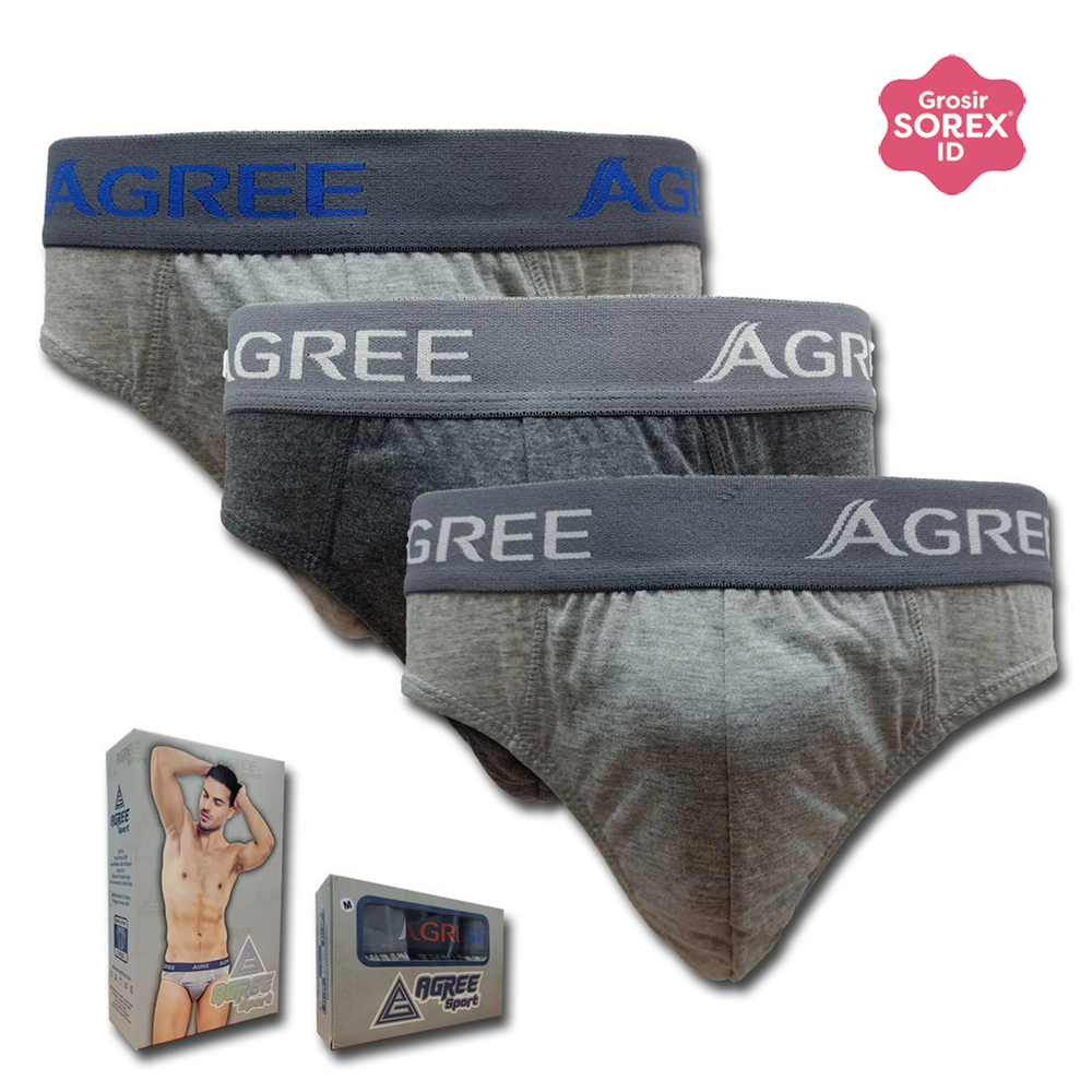 AGREE SPORT 1 BOX (3pcs) CD CELANA DALAM PRIA AGREE 2330