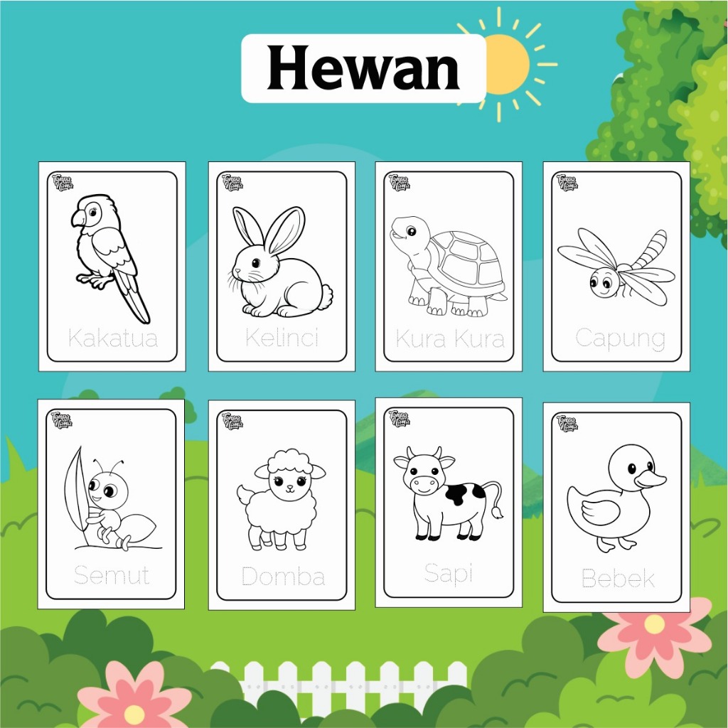 [Whispers] (50pcs) gambar mewarnai anak kertas mewarnai gambar sketsa anak TK SD gratis pensil warna