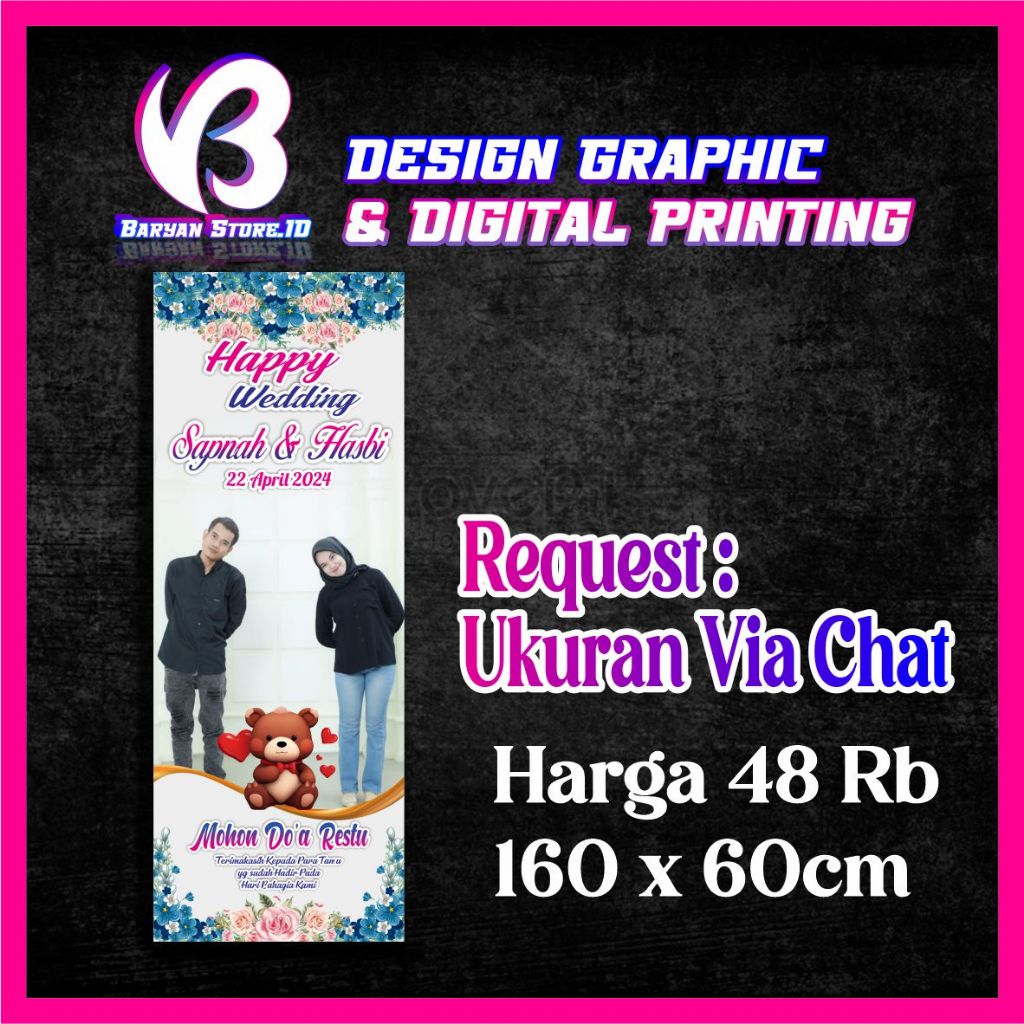 Spanduk Banner Wedding Pernikahan Custom Design