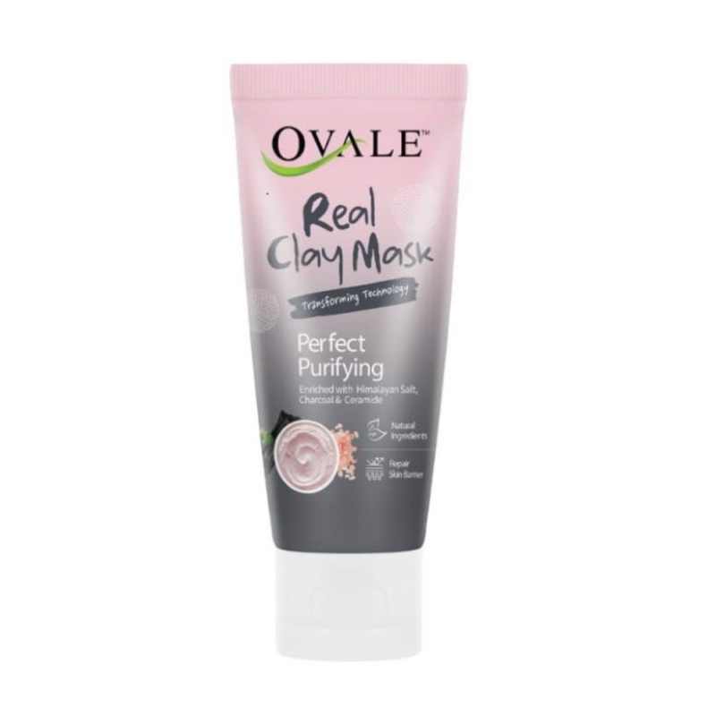 NEW Ovale Real Clay Mask Perfect Purifying 50g | Masker Wajah berubah Warna Himalaya Salt Mencerahka